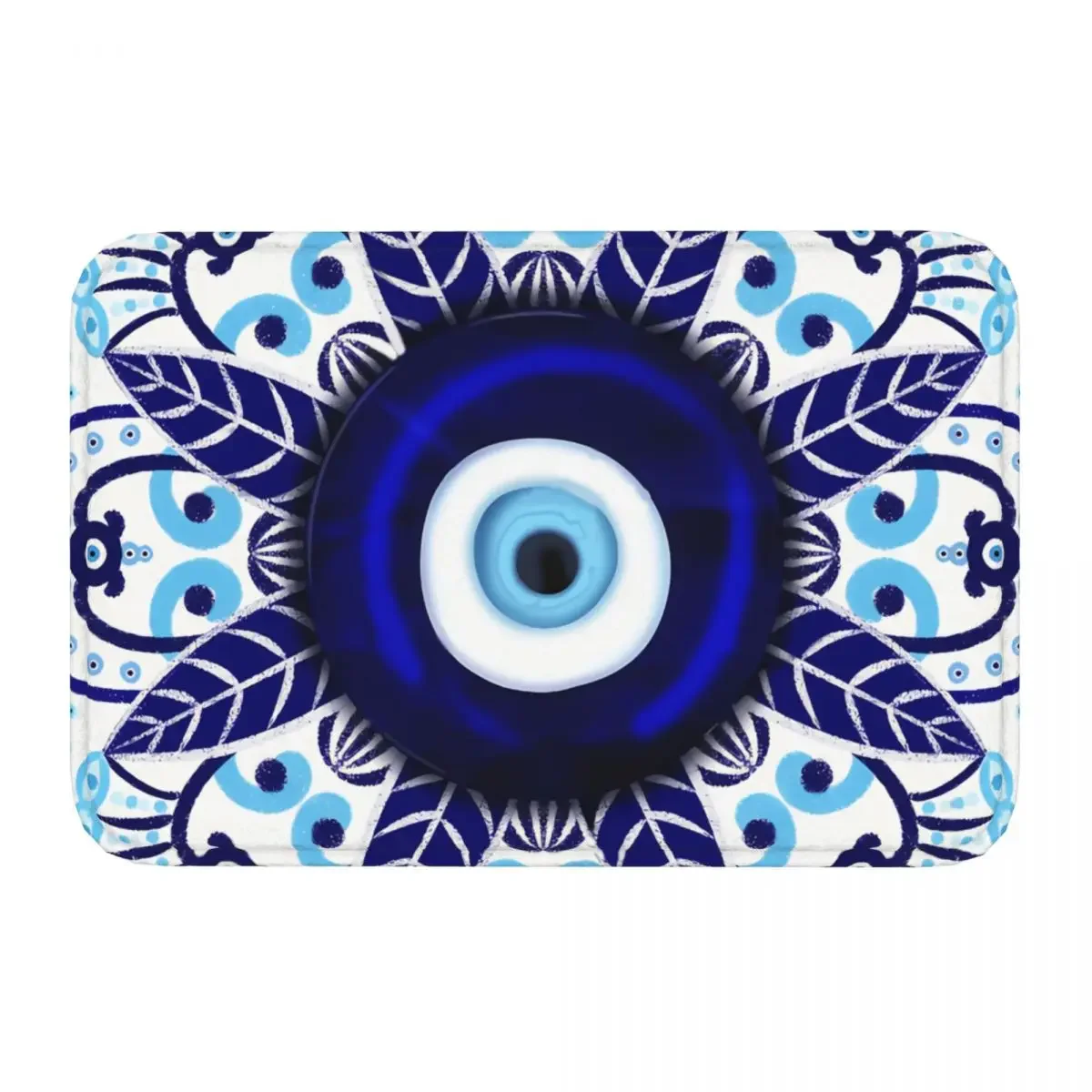 Mandala Evil Eye Anti-Slip Rug Doormat Bath Mat Lucky Charm Balcony Carpet Entrance Door Decor