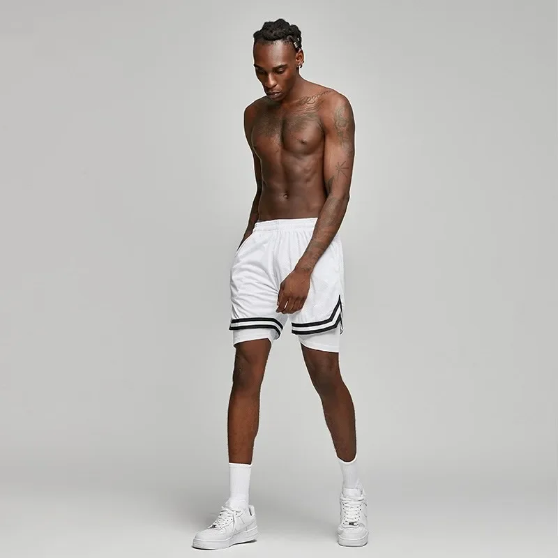 Fake Two Basketball Shorts Loose American Anti-light Men Women Ball Pants Summer Quasi-training Running Sports Five-point Pants