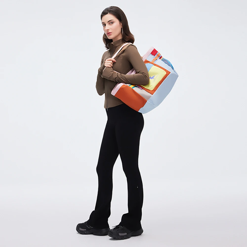 Ohsunny Colorful Handbag Random Color Partition Zipper Bag,Casual Vacation Shopping Valise Durable & Trendy