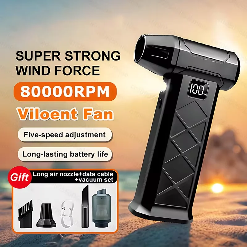 For Xiaomi Turbo Violent Fan 800000RPM Powerful Air Blower Brushless Motor Outdoor Handheld Blower Thrust Tool Rechargeable
