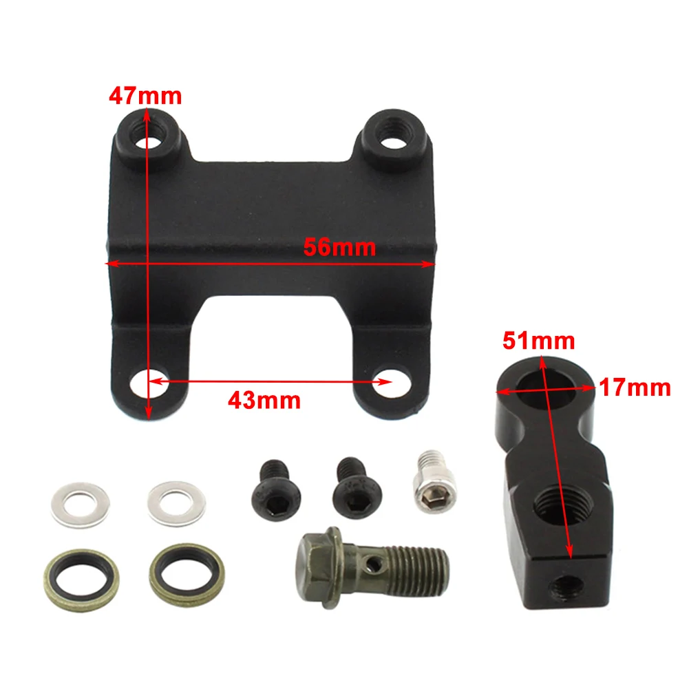 1 Set Motorbike Speedometer Relocation Bracket Brakehose Extension Adapter For YAMAHA MT07 2021-2022 Aluminum alloy Black