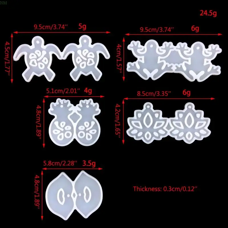 Molde epóxi silicone para brincos tartaruga sapo, faça você mesmo, chaveiro, pingente, joias, artesanato, molde para gif