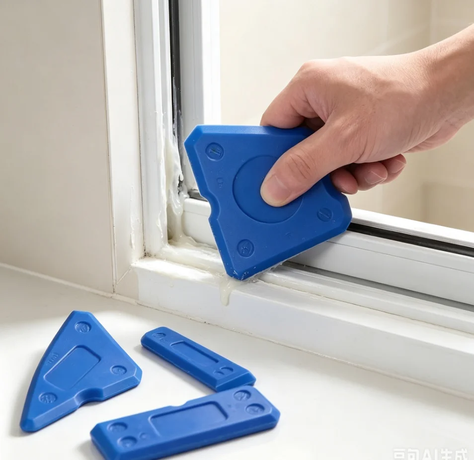 4-Piece Silicone Caulking Tool Set - Versatile, Easy Clean-up, & Professional Sealant Spreading