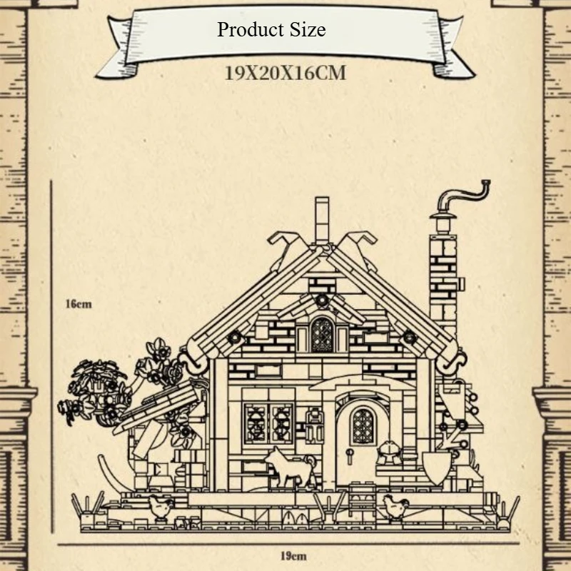 MOC Taverna da foraggio medievale Set di blocchi di costruzione Retro House Shop Architettura Giocattolo per bambini Compleanno Vacanza Regalo speciale