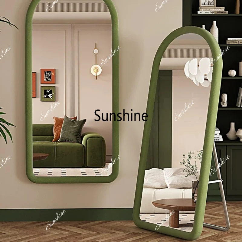 Floor-to-ceiling full-body mirror Household wall-mounted cream-style large mirror