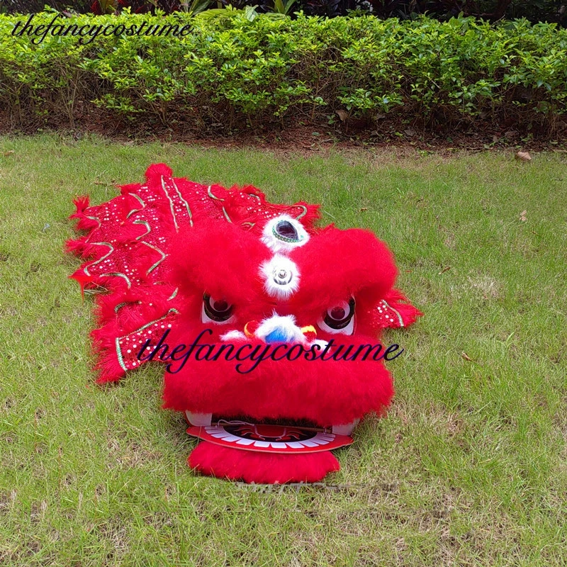 Upmarke Lion Dance Knipperende Ogen Mascotte Kostuum Broek Props Outfit Jurk Chinese Lente Dag Traditionele Cultuur Party Festivall