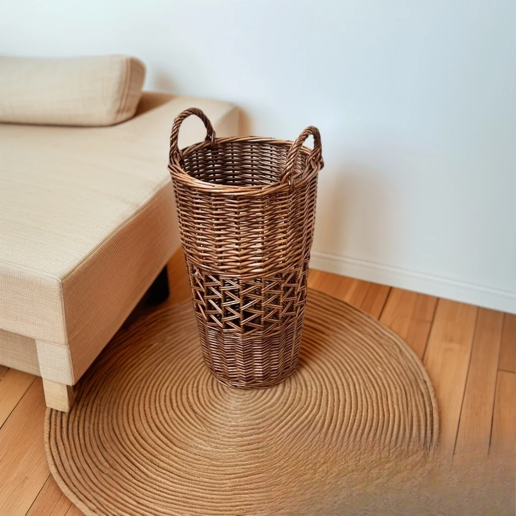 2025 new entrance storage umbrella picture scroll yoga mat storage kitchen storage rattan flower basket dirty clothes
