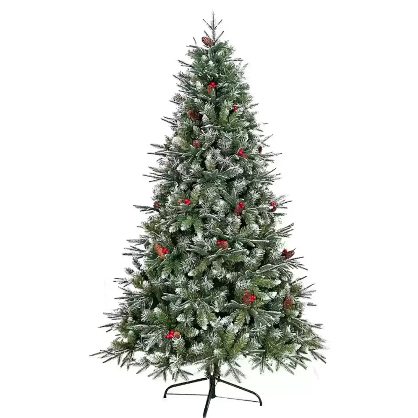Snow Flocked PE Cedar Needle Christmas Tree with Pinecone, 2026 New High Density Artificial Tree for Commercial Mall Display
