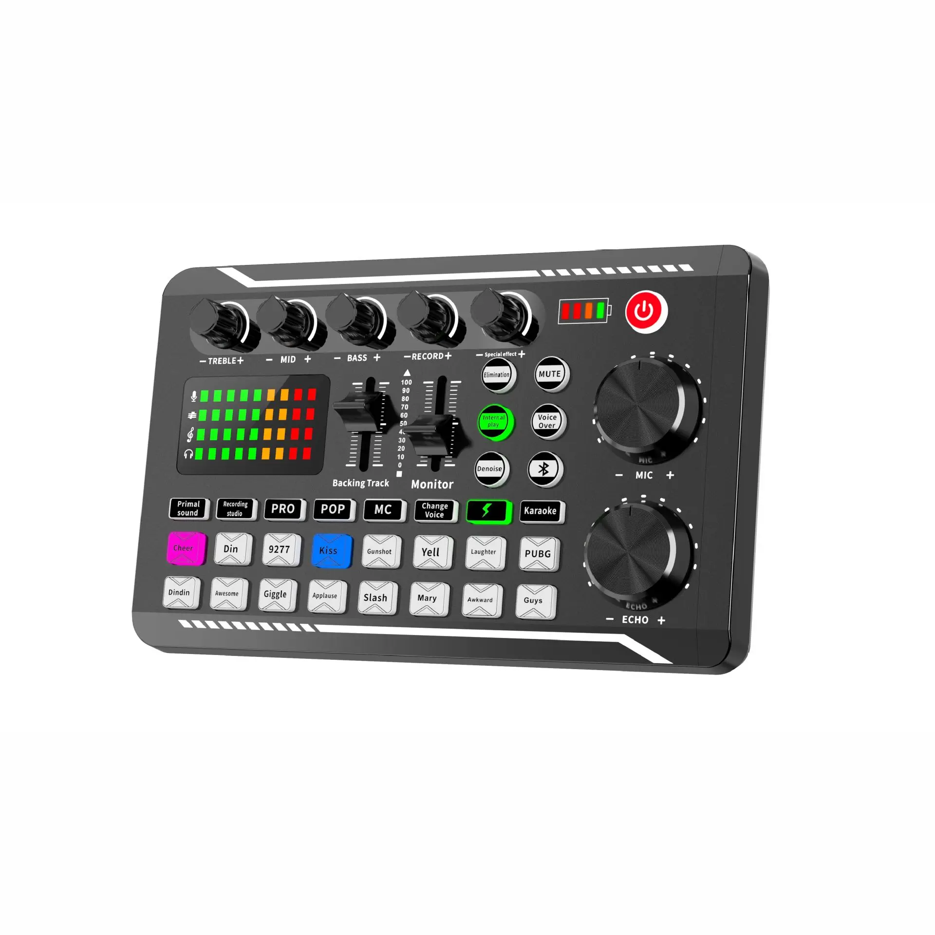 F998 Audio Mixer Live Sound Card BM800 MIC Microphne Mobile Phone Voice Changer Karaoke for Broadcast Recording KTV Game Music