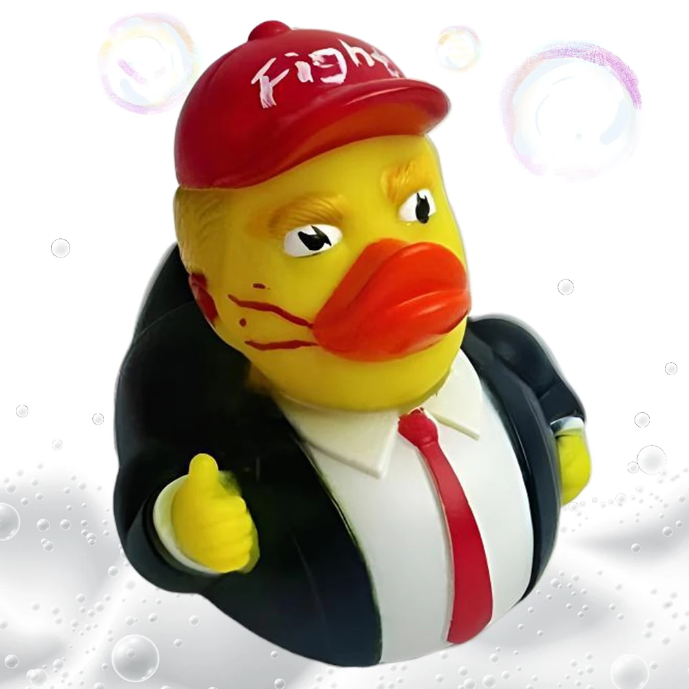 Novelty Trump Rubber Duck Squeak Bath Duck Rubber Duckies Funny Duck Toy for Kids Gift Birthdays Baby Showers Bath Time