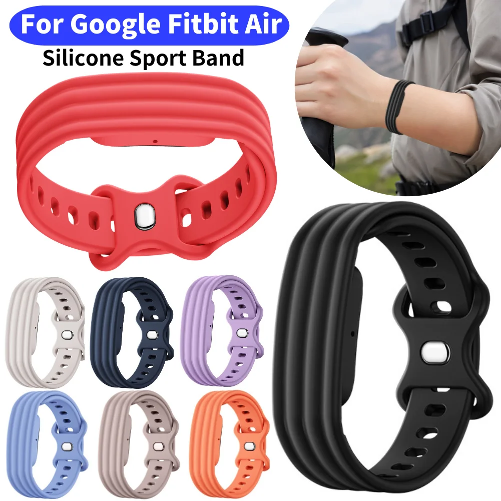 Silikon-Sportuhrenarmband für Google Fitbit Air, verstellbares, atmungsaktives Armband, Gummiarmband, Ersatzzubehör