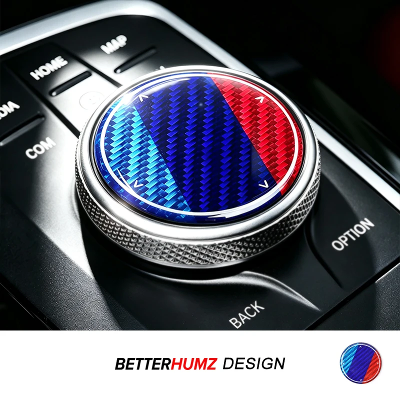 Echte Carbonfaser für BMW X3 G45 G48 F25 X5 F15 F20 F30 G01 G20 G22 G60 G30 F10 I3 Auto Multimedia-Drehknopf Zierleisten Aufkleber Zubehör