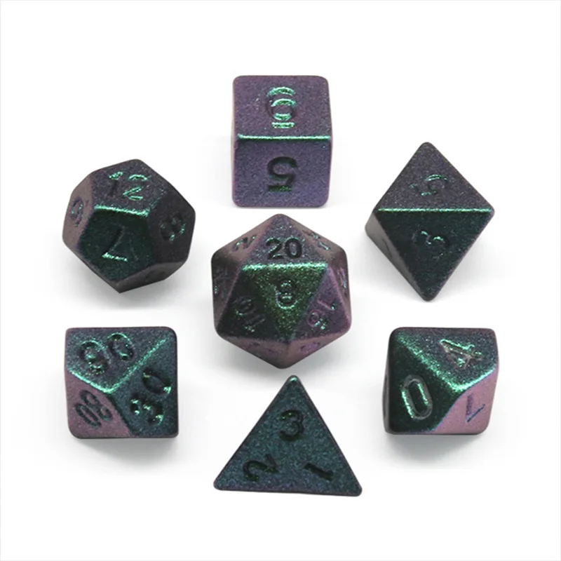 7Pcs/Set Acrylic Electroplating Dice New Polygonal RPG Dungeons and Dragons DND Dice Role Playing Table Games Accessories