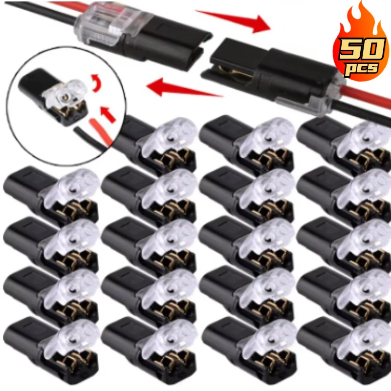 50-1PCS 2 Pin Way Plug Waterproof Electrical Connector Car Wire Cable Automotive Electrical Connector Strip Terminal Connection