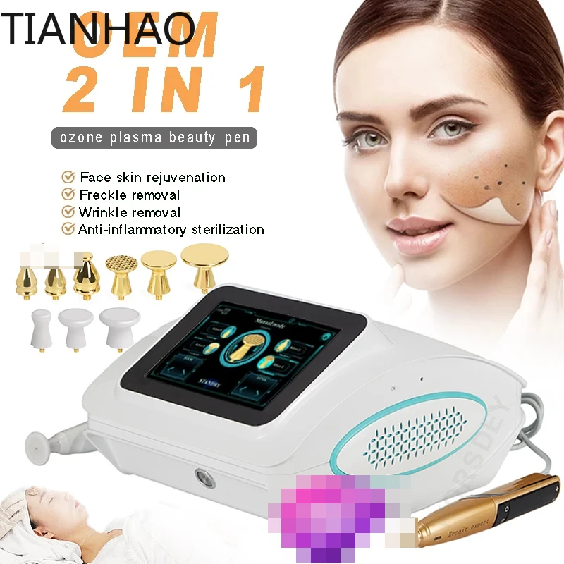 New Professional 2 In 1 Cold Plasma Ozone Gold Plasma Pen Machine Mole Spot Removal Eyelid Lift Plasma Pen Device