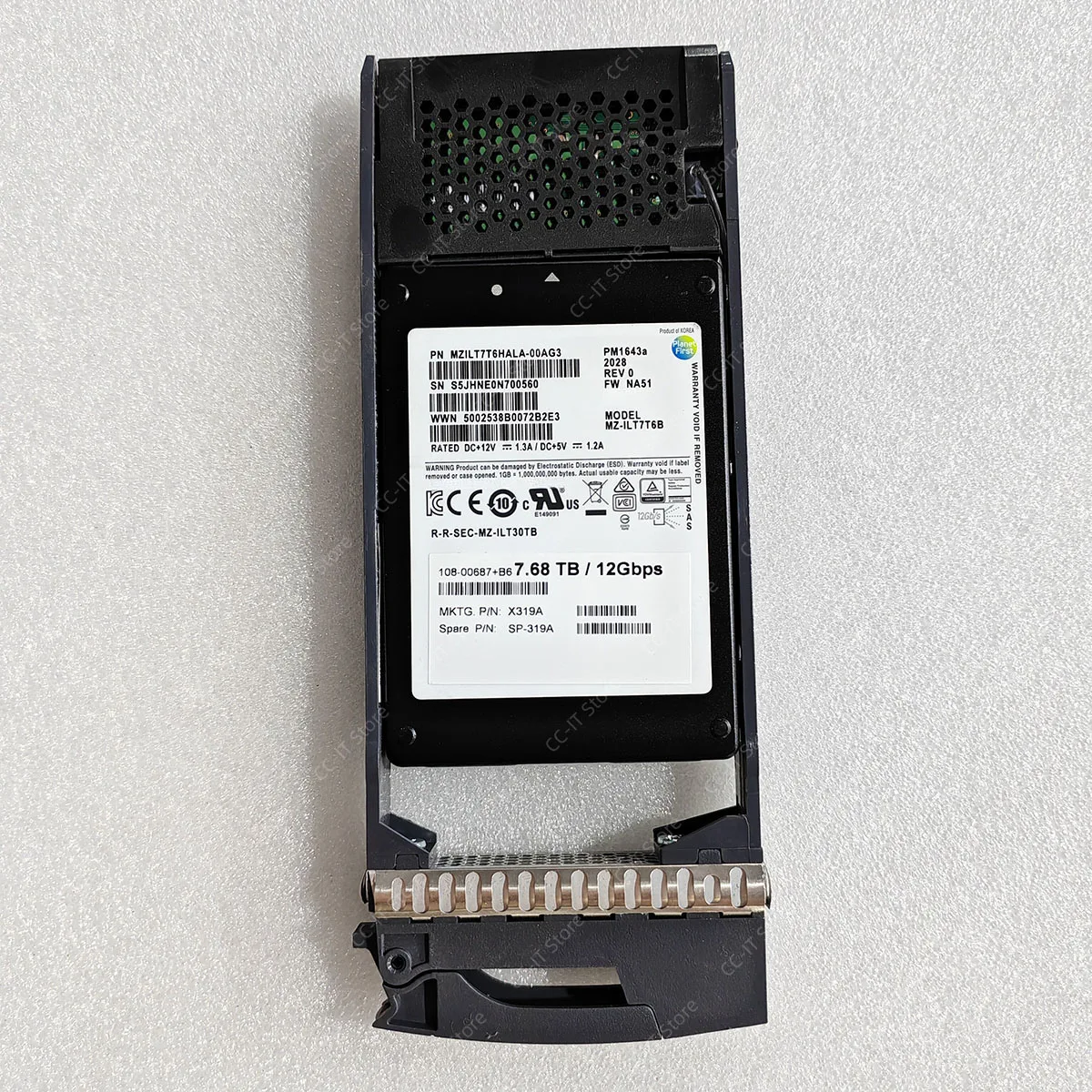 X319A SP-319A 108-00687+B6 MZ-ILT7T6B MZILT7T6HALA-00AG3 PM1643a 7.68TB SAS 12Gbps 2.5 Inch Enterprise Solid State Drive SSD