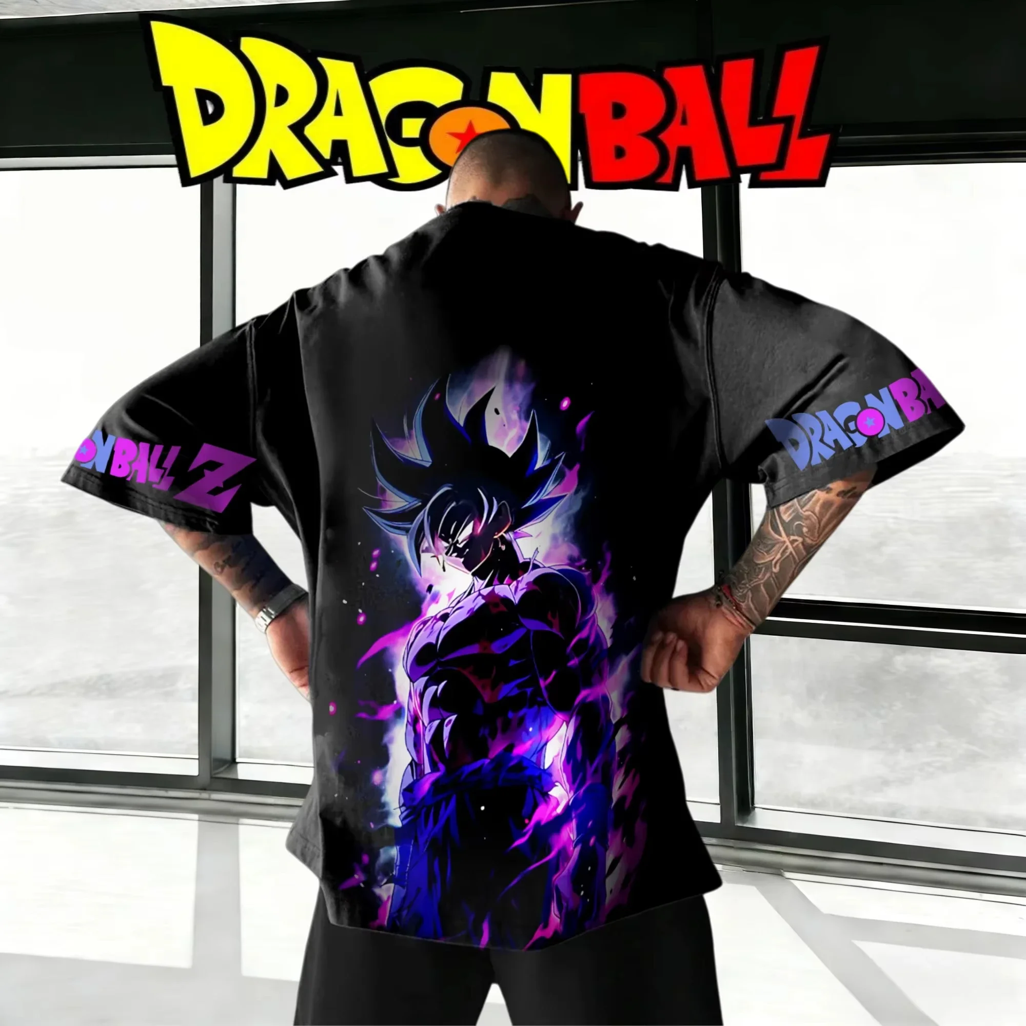 

Dragon Ball Goku Ultra Instinct Black T-Shirt Anime Print Oversized Casual Cotton Soft Breathable Couple Clothing for Men Women