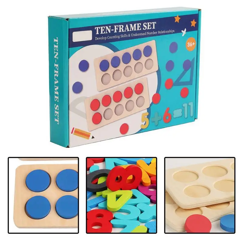 Auxiliares de ensino de matemática pré-escolar brinquedo educativo pré-escolar jogo de matemática de madeira brinquedo de placa de aprendizagem de matemática para operações de matemática