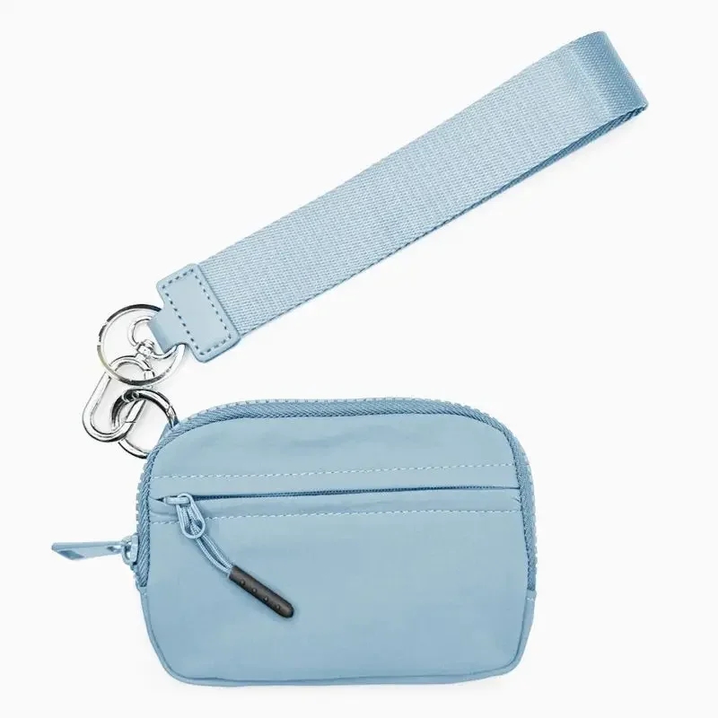 Nylon Zipper Purse With Lanyard Simple Money Handbag Lipstick Bag Womans Wallet Travel Mini Card Holder Money Bag