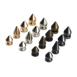 10pcs Solid Metal Screwback Cone Studs Bullet Spikes Punk Rivets for Leather Craft Bag Garmet Shoes Decor Pet Collar Anti-bite