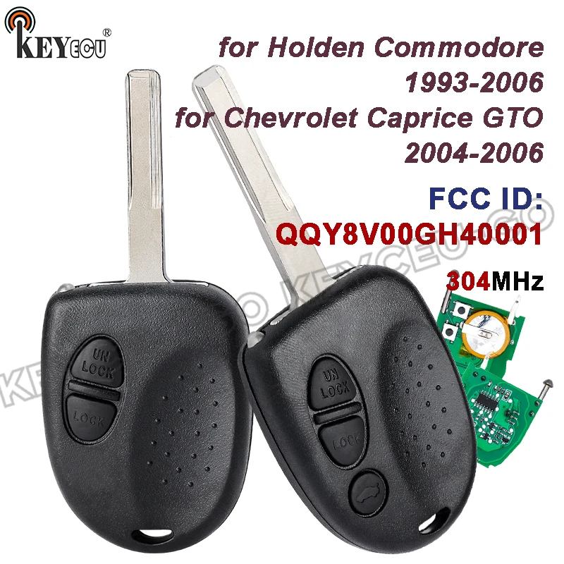 

KEYECU 304MHz FCC ID: QQY8V00GH40001 for Holden Commodore 1993-2006 Chevrolet Caprice Lumina GTO 2004 2005 2006 Remote Key Fob