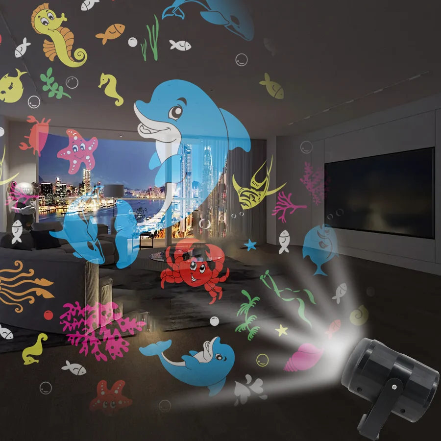 Halloween Christmas LED Projector Lights Christmas Projector Rotatable Snowfall LED Light Projector 16 Slides for Indoor Outdoor