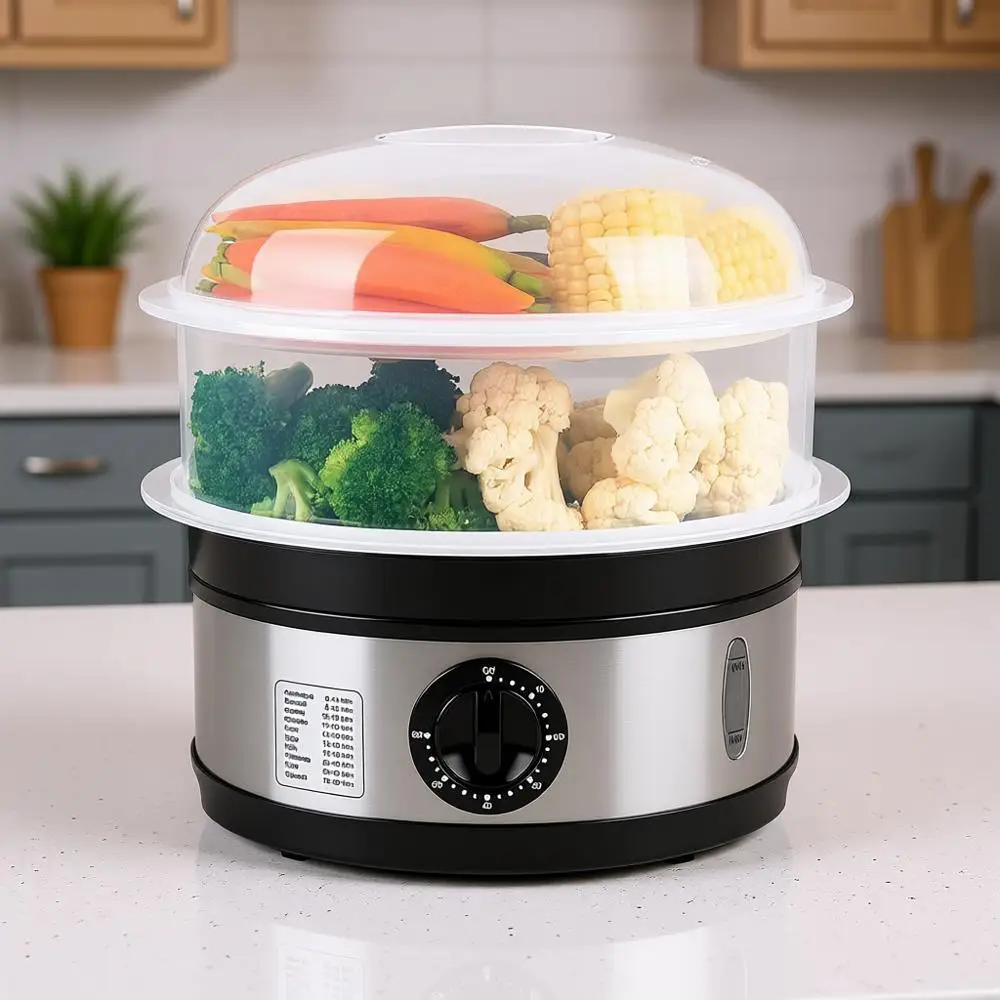 

Двухуровневая пароварка, без BPA, можно мыть в посудомоечной машине