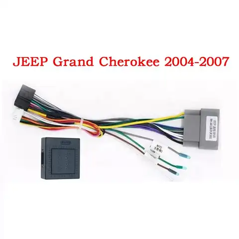 Car Canbus Wired Harness Radio Frame Fascia For 2004 2005 2006 2007 JEEP GRAND CHEROKEE Android Dashboard Panel Trim Kit DVD