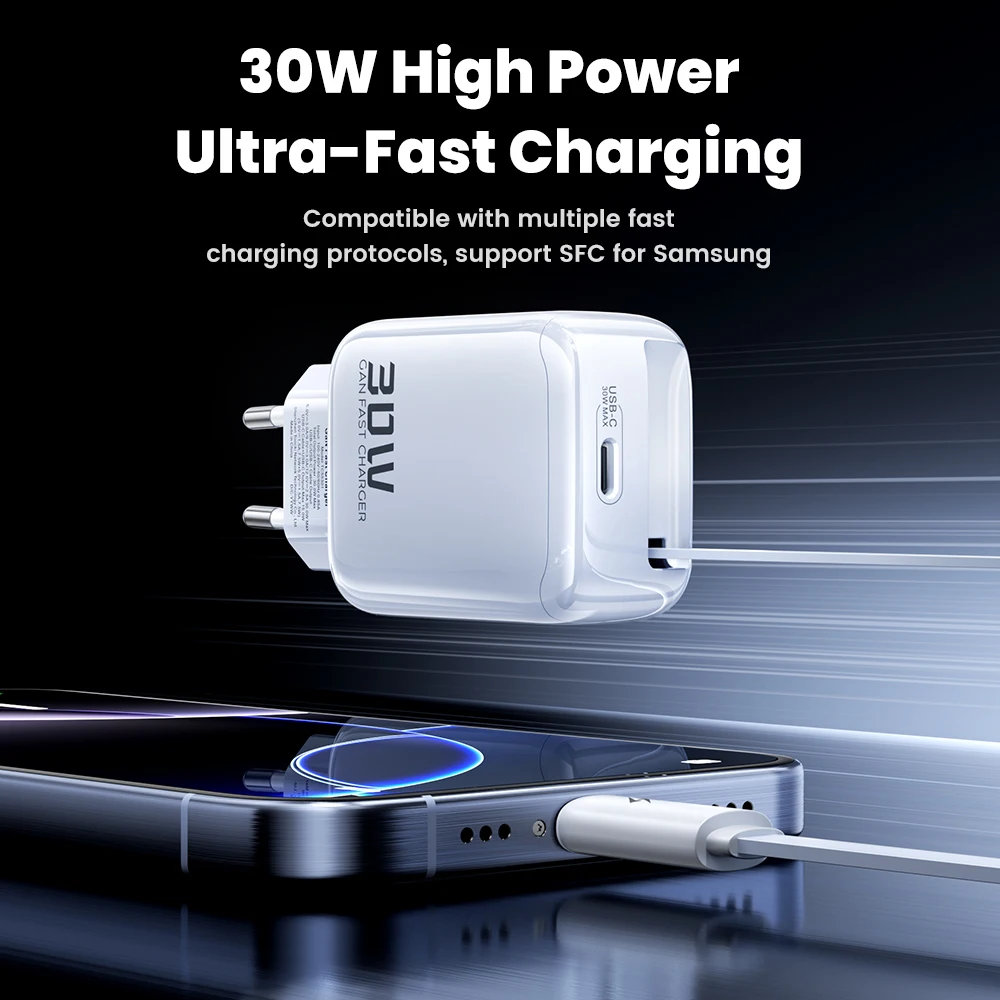 Toocki GaN 30 واط شاحن USB سريع PD شحن سريع ل iPhone16 15 USB نوع C شاحن سريع شحن سريع مدمج في كابل قابل للسحب #3