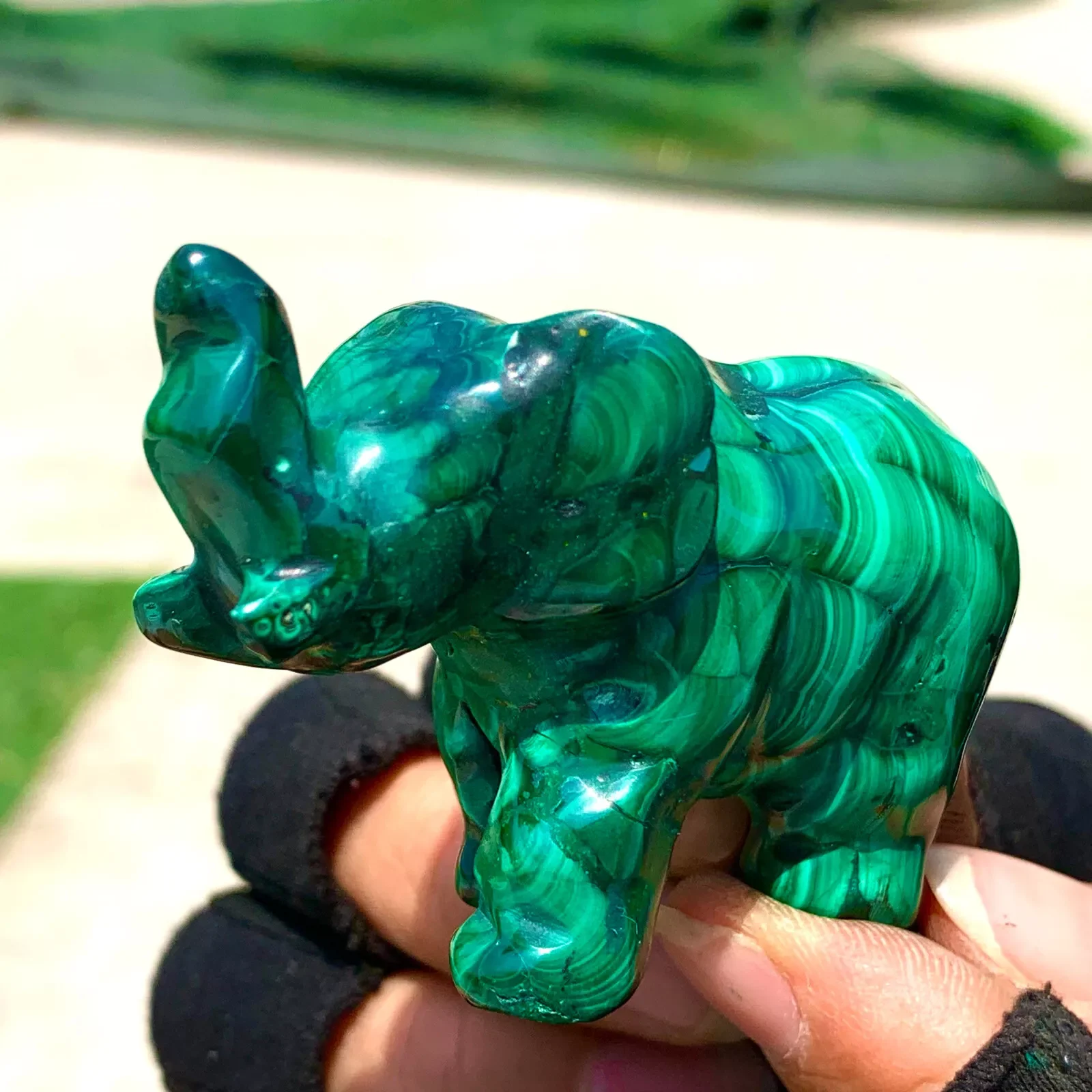 

Natural Malachite Crystal Quartz Sculpture Elephant, Energy Gem, Reiki Healing, Gift, Feng Shui, Room Decoration, Meditation