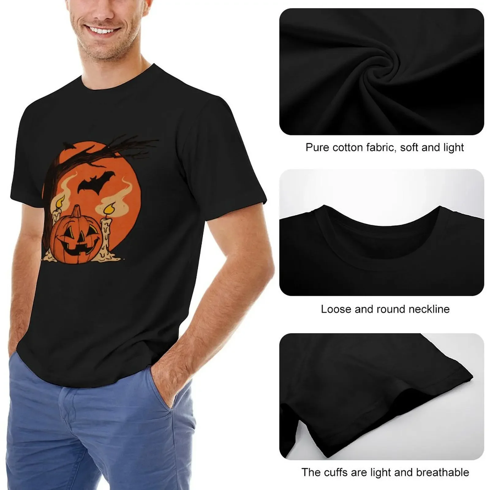 T-shirt de scène de Aliments vintage pour hommes, chemises d'anime, chemises de PO gy, graphique et scopique, Halloween