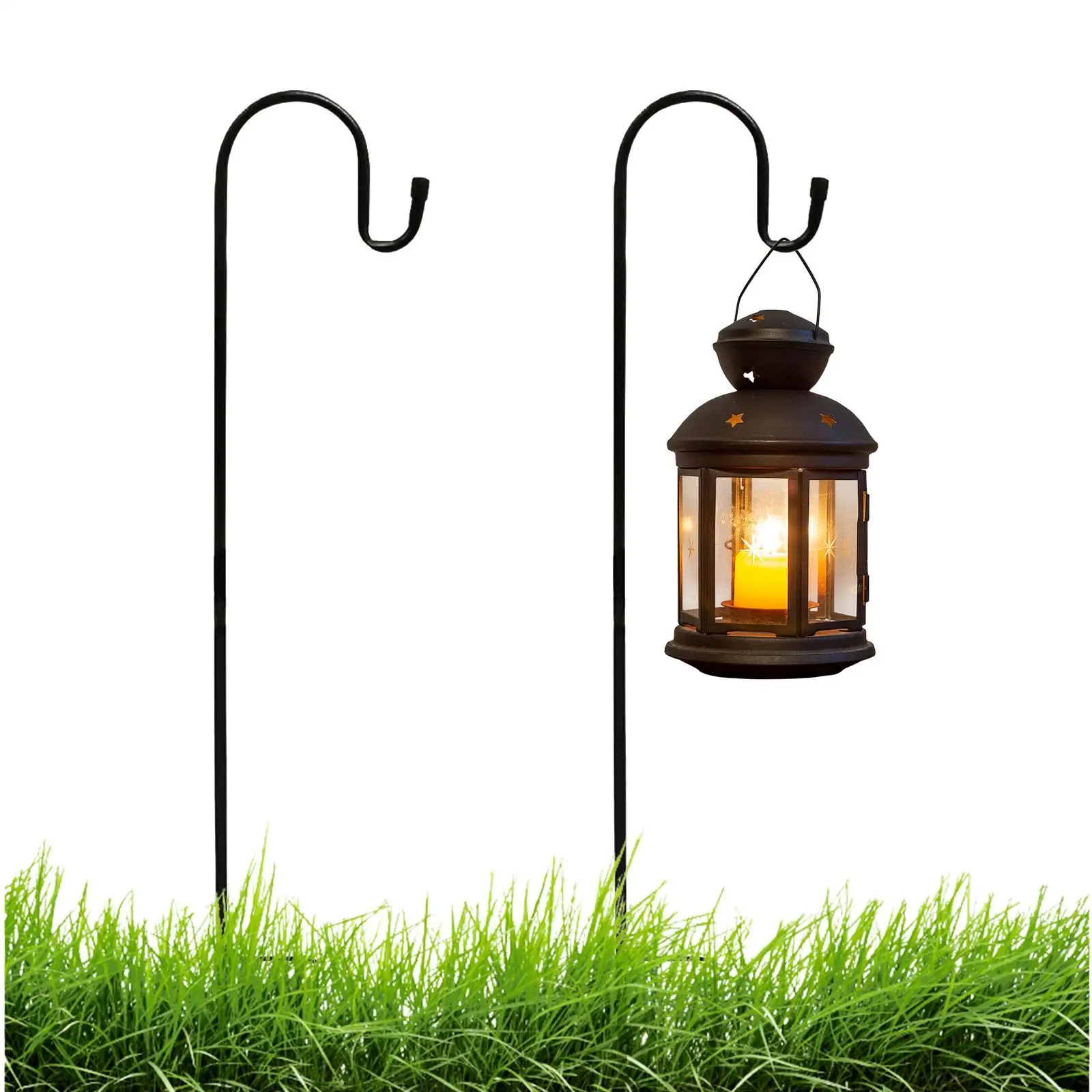2 Pieces Shepherd Hooks 120cm Heavy Duty Metal Hanger Crafts Hooks Lawn Garden Hooks Plant Hooks For Garden Bird Feeder Lantern