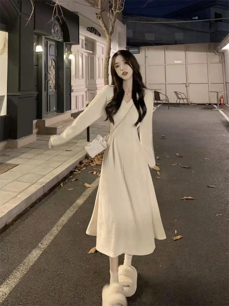 فساتين نسائية فستان بناتي ربيعي كتان سموكينج حريري الخصر الترفيه اليومي بسيط رعوي فني مريح للتنفس نقي