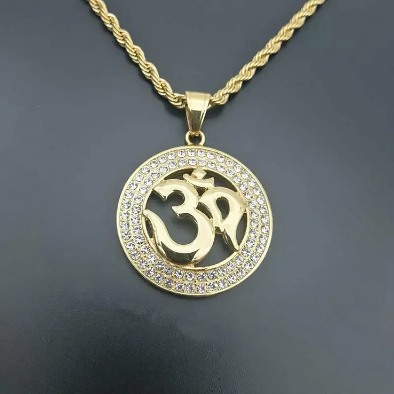 Vintage Hindu Symbols Rune Amulet Pendant Necklace Charm Men\\\'s Religious Style Prayer Amulet Jewelry Gift