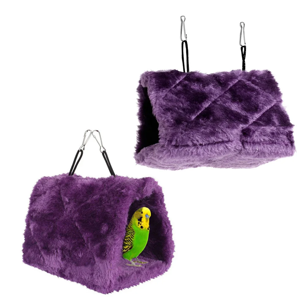 

Purple L Climbing Bed for Parrot Bird Hammock Hanging Snuggle Cave Comfortable Rest Hut Pet Sleep Bed for Indoor Outdoor Use