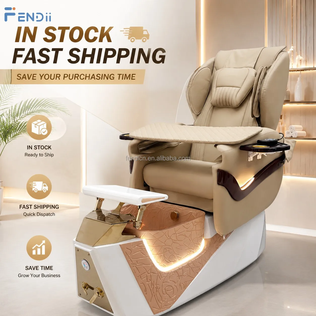 Professional Durable Electric Adjustable Backrest Luxury Foot Spa Pedicure Chair with Massage