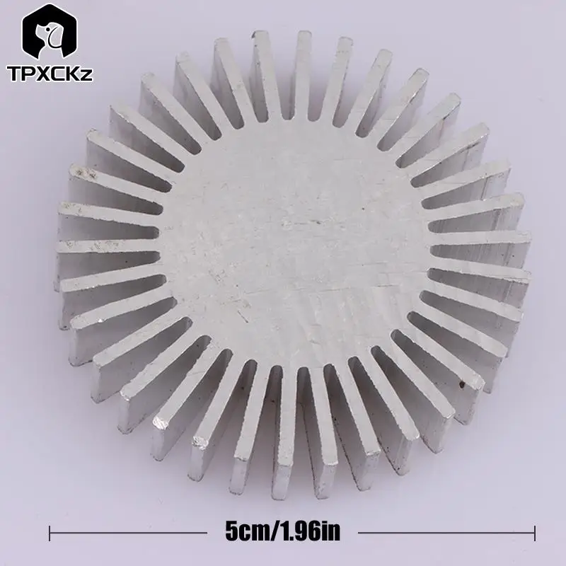 1 Stuks 5Cm Cob Radiator Diameter 50Mm 3 ~ 7W High Power Led Heatsink Zonnebloem Massief Radiator Ronde Legering Aluminium