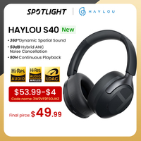 HAYLOU S40 ANC Wireless Headphone 50dB Noise Canceling Hi-Res 3D Spatial Audio Earphone with LDAC Bluetooth 6.0 Over Ear Headset