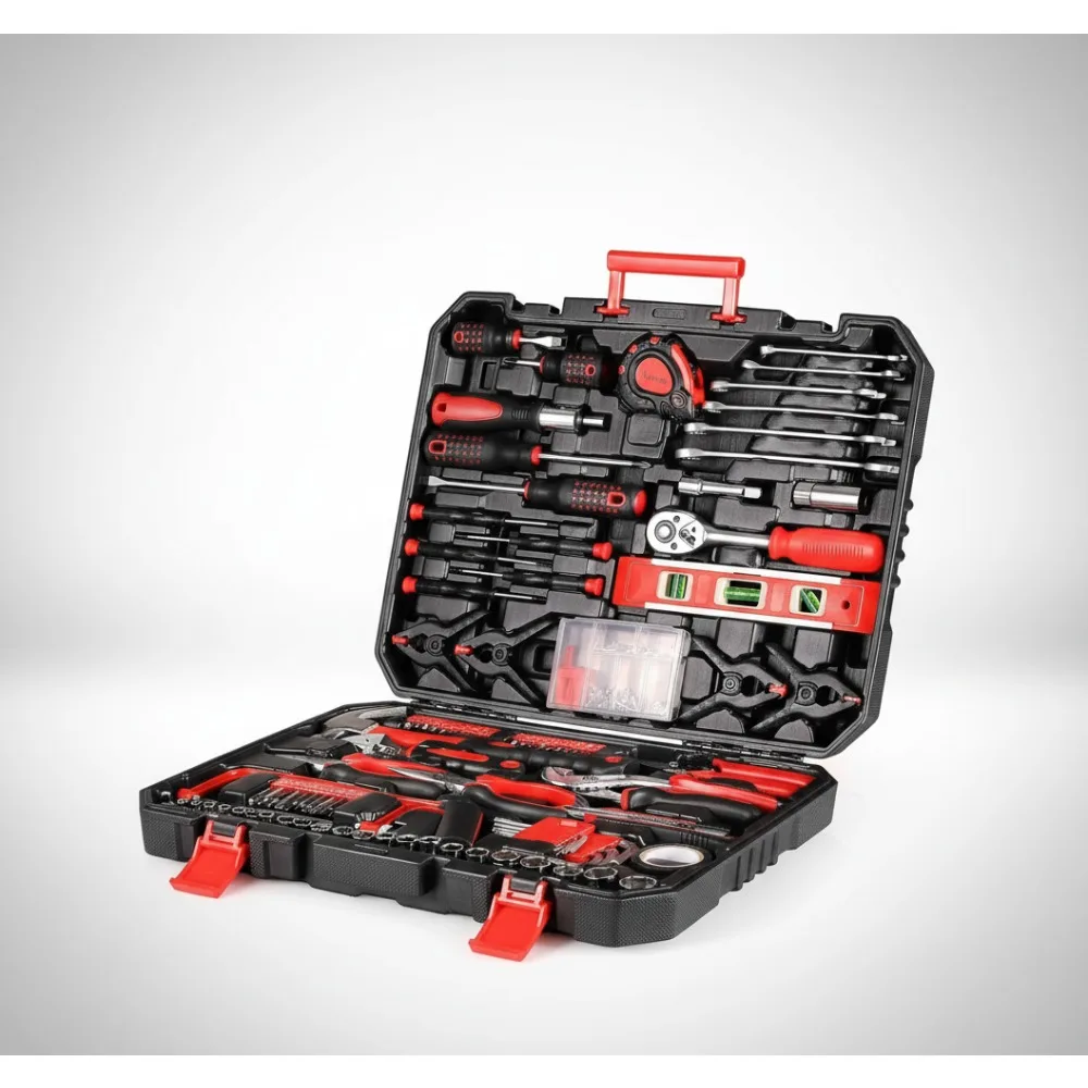 

198-Piece Home Tool Kit with Toolbox - Essential Hand Tools for Car, Bike & Household Repairs