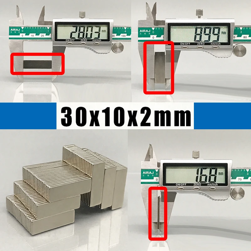 20pcs 20X10X2 20X10X3 20X10X4 N35 Strong Powerful Neodymium Square Magnet 20X10X5 25X10X3 30X10X2 30x10x4 20X5X2mm Block Magnets