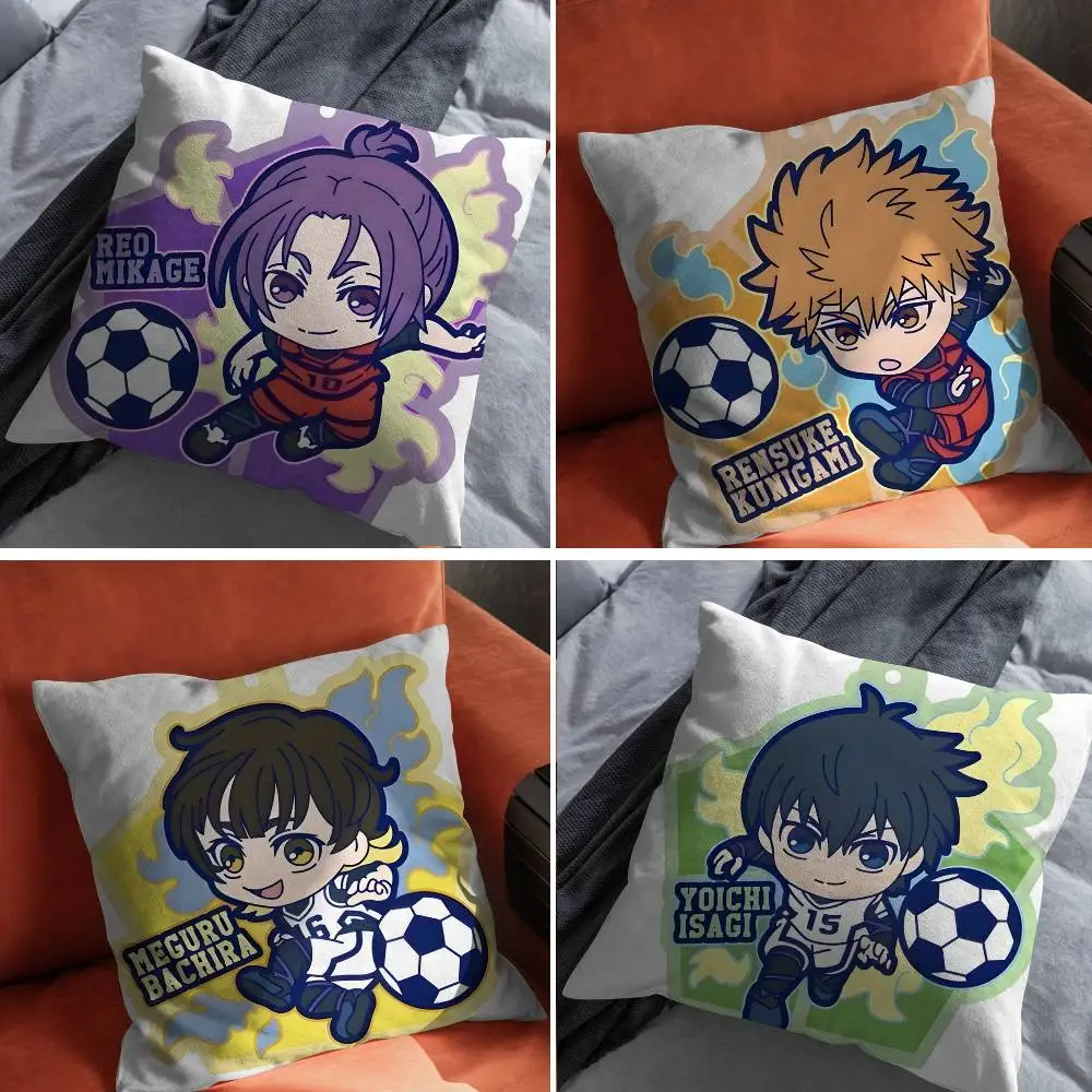 

B-Blue Lock cute Pillow Case For Car Pillows 60x60 Cushions Luxury Double sided Cover Home and Decoration Sofa 30x30