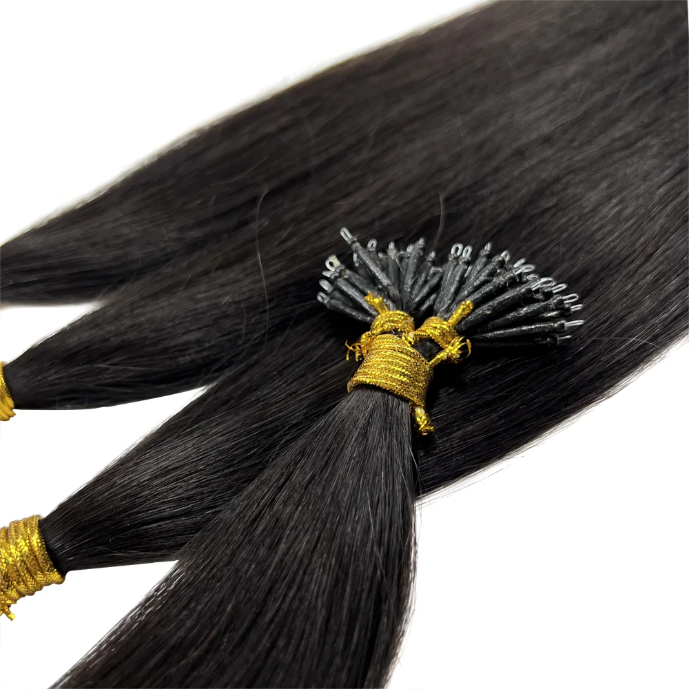 18Inches-20Inches Human Hair Extensions Tip Nano Ring 100% Remy Human Hair Extensions Micro Beads 0.5G/S 50S