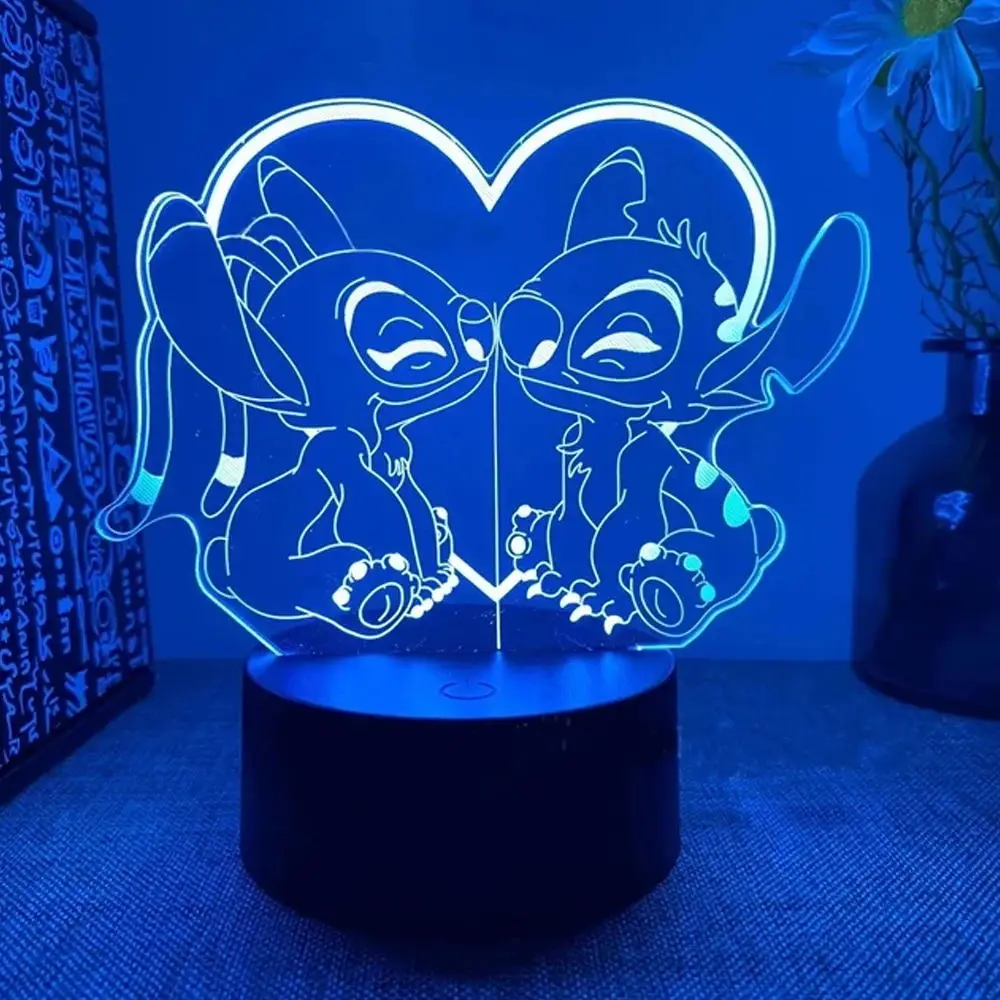 Stitch Night Light 3D LED Intelligent Lamp 7 Color Stitch Light for Christmas Children\'s Room Decoration Holiday Gifts