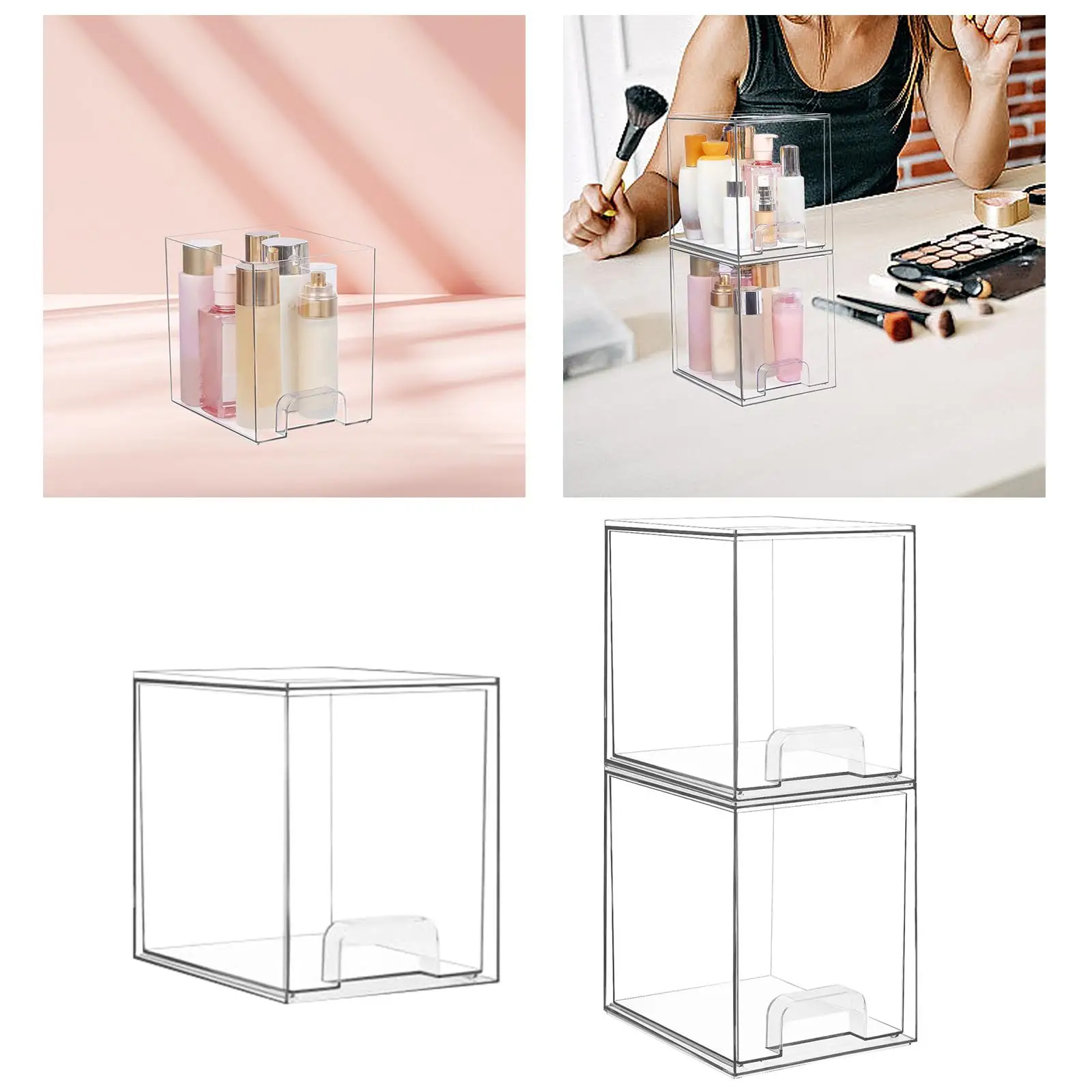 Cosmetics Storage Box Desktop Storage Box for Countertop Closet Living Room