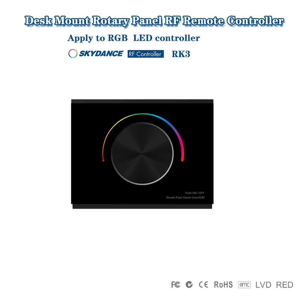 Skydance RK1 RK2 RK3 1 Zone 2.4GHzRF Desk Mount Rotary Panel Dimming Remote For Single/Dual color RGB LED Controller