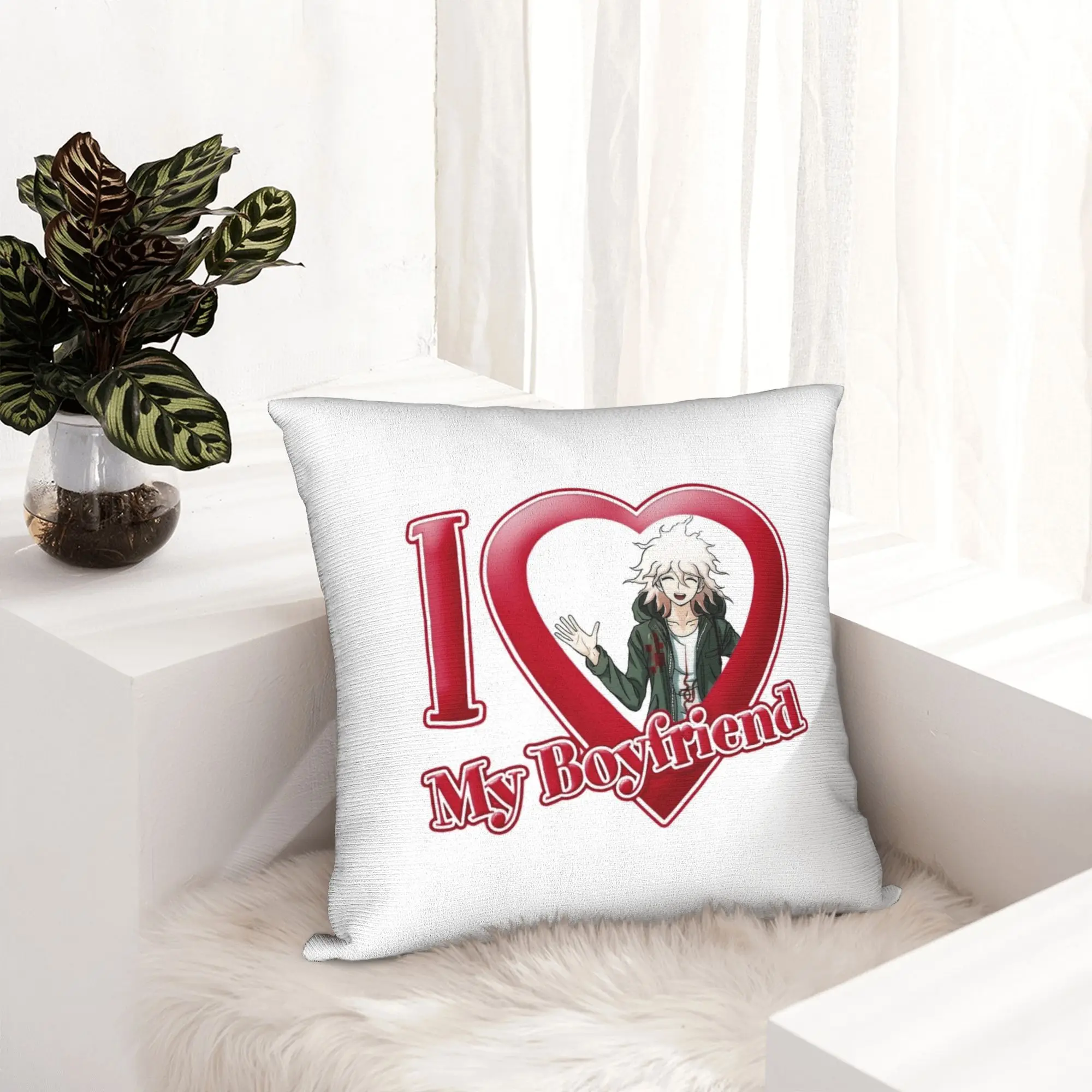 Nagito Komaeda Anime Pillowcase Double-sided Printing Cushion Cover Gift Throw Pillow Case Cover Home Square