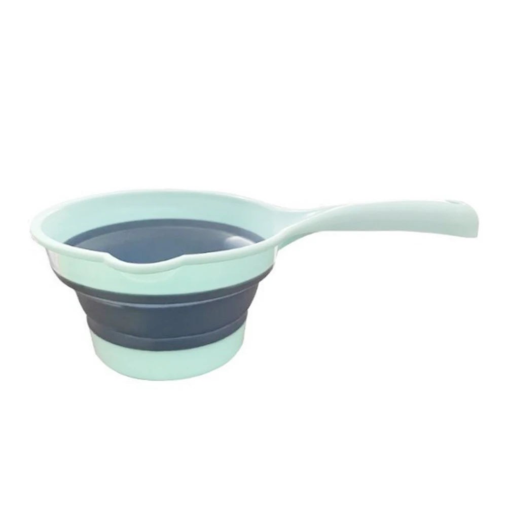 

2pcs Folding Water Scoop Plastic Bailer Kitchen Garden Ladle Collapsible Container Large Capacity Easy Clean Home Use Water