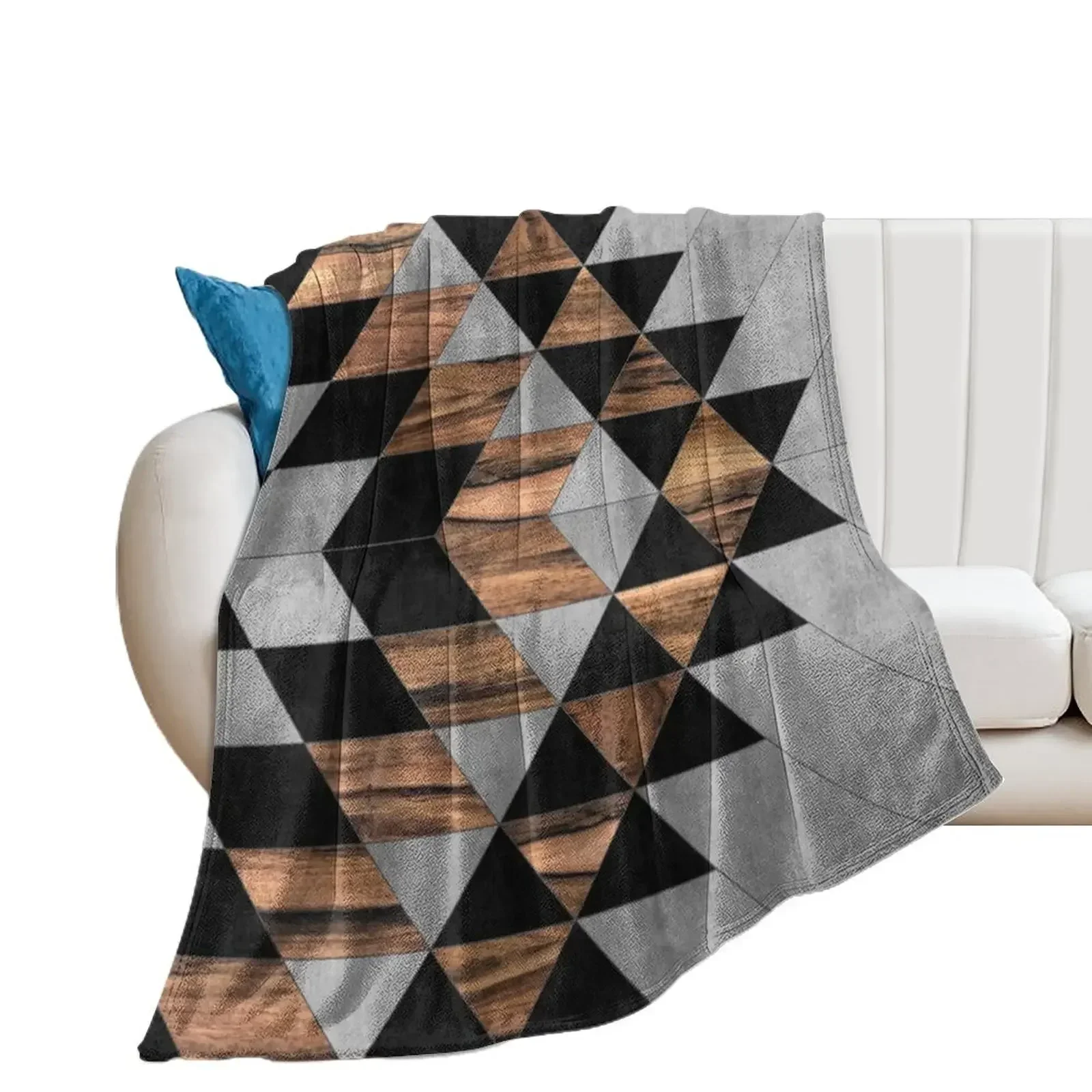 Urban Tribal Pattern No.10 - Aztec - Concrete and Wood Throw Blanket for winter Decorative Sofas Sofa Throw Blankets