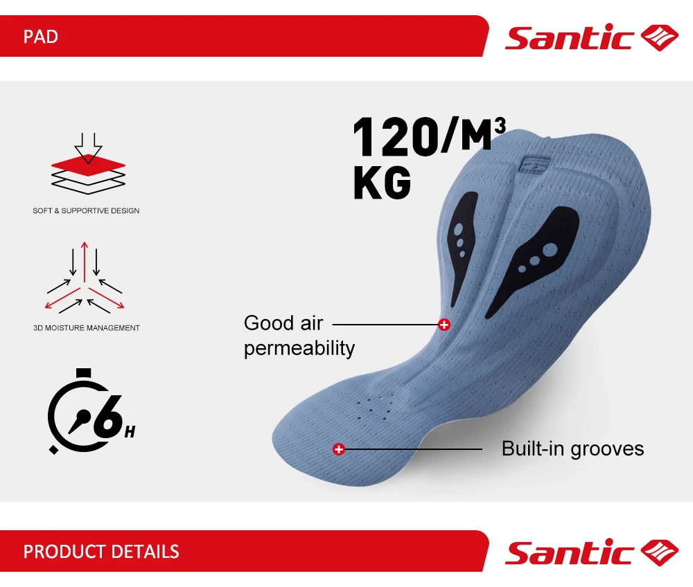 Santic Hochwertige Herren-Racing-Radtrikot-Sets, Sommer-Langarm-Radtrikot, importiertes Sitzkissen, Trägerhose, Anzüge – Detail 7