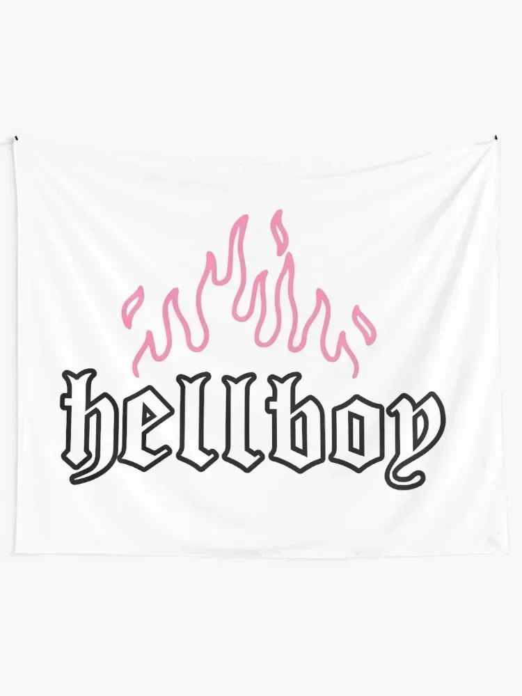Hellboy Flames الوردي نسيج الفن جدارية ديكورات الحائط ديكور غرفة نوم ديكورات الغرفة الجمالية جماليات نسيج